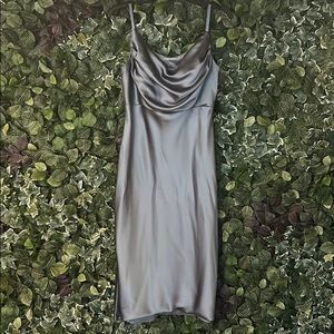 Revelry’s Skye Midi Satin Dress in French Blue, Size Medium or 8.